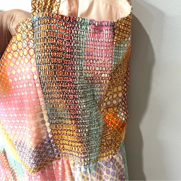 GUESS  Hi Low Chiffon Sweetheart Party Dress Pastels Demure SZ 12  EUC - Picture 7 of 11